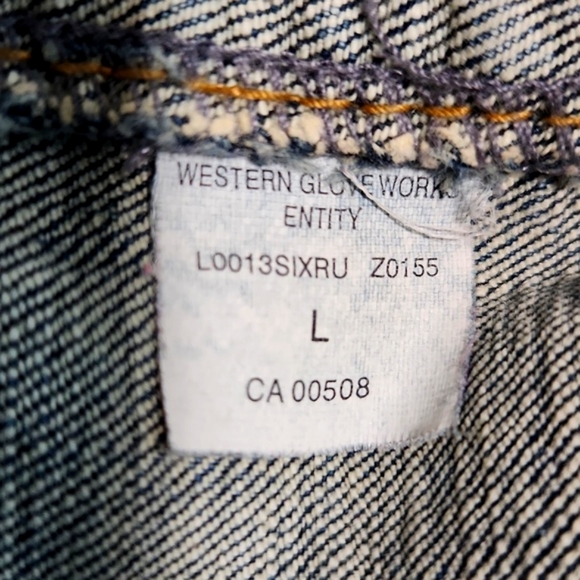 Y2K Silver Jeans Denim Button Up Cropped Fitted Jacket Women's Size Large - Picture 14 of 15